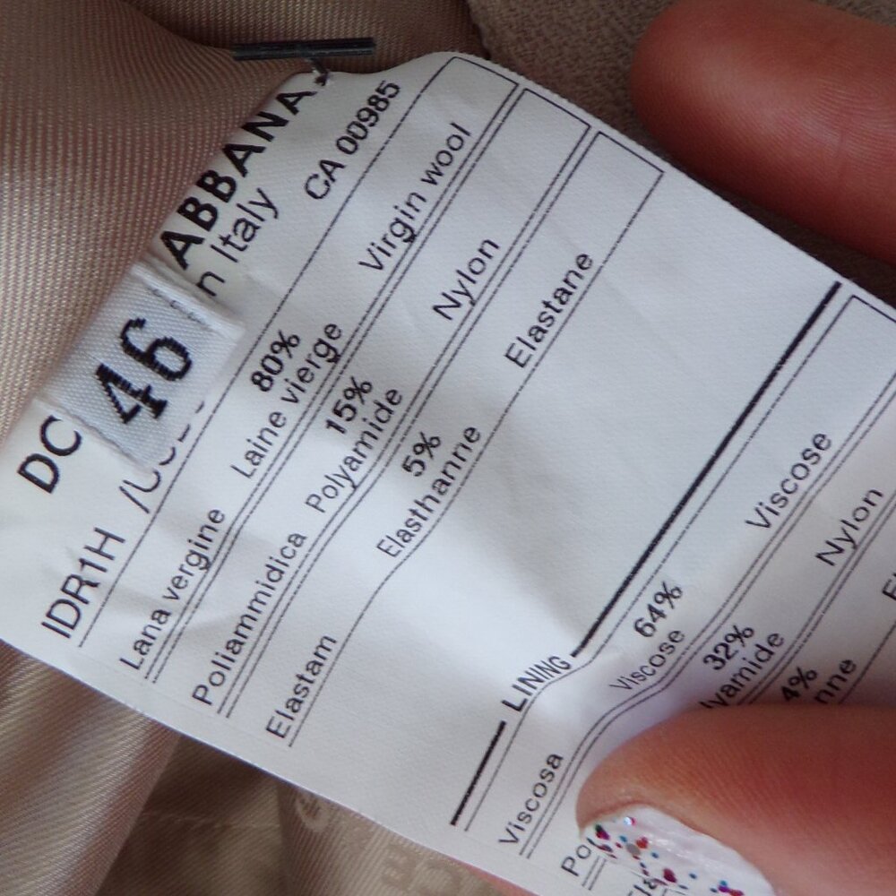 Dolce & Gabbana tan pencil wool sheath dress 46/M - Picture 7 of 11